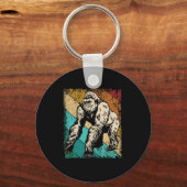 Porte-clés Grande Gorille Rétro Silhouette Grands Singes (Recto)