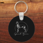 Porte-clés Grande mère de chien portrait Dane (Recto)