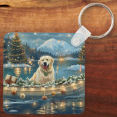 Porte-clés Grande Pyrénées Noël Festive Voyage (Verso)