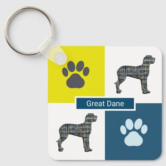 Porte-clés Grande silhouette de chien Danse & Grille Y&B Empr (Recto)