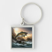 Porte-clés Grande truite dans les rapides (Devant)