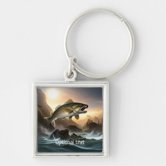 Porte-clés Grande truite dans les rapides (Devant)