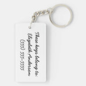 Porte-clés Grandes rayures horizontales et nom d'arc-en-ciel (Dos)