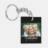 Porte-clés Grandma Established Script Photo Gift (Devant gauche)