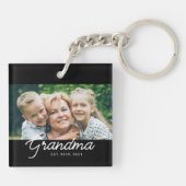 Porte-clés Grandma Established Script Photo Gift (Dos)