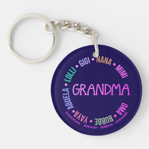 Porte-clés GRANDMA Gigi Mimi Nana Fête des mères personnalisé