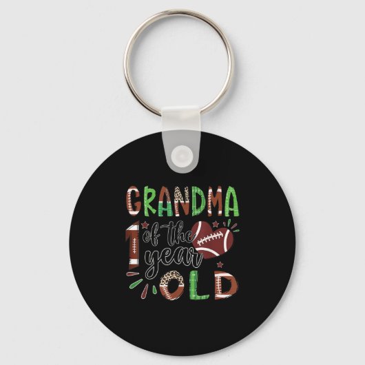 Porte-clés Grandma Of The 1 Year Old Football 1st Birthday Bo (Recto)