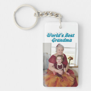 Porte-clés Grandma Photo ciel bleu texte