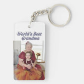 Porte-clés Grandma Photo texte gris (Dos)