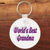 Porte-clés Grandma texte pourpre (Recto)