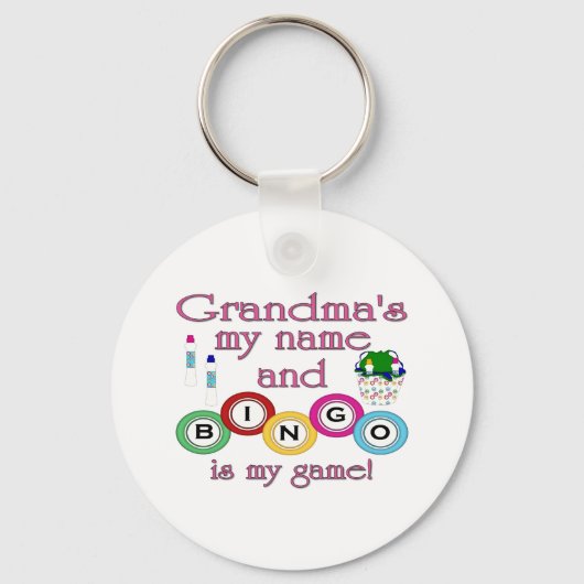 Porte-clés Grandmas mon nom Bingo est mon jeu (Recto)