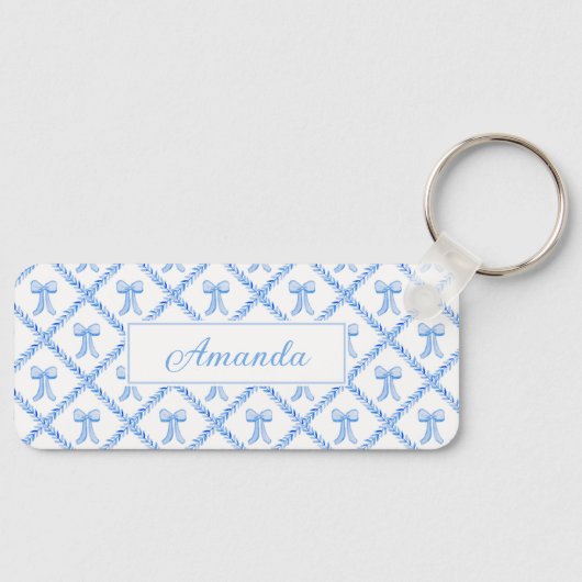 Porte-clés Grandmillennial Customizable Bow Trellis Keychain  (Recto)