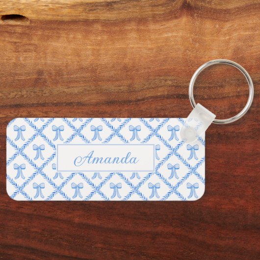 Porte-clés Grandmillennial Customizable Bow Trellis Keychain  (Recto)