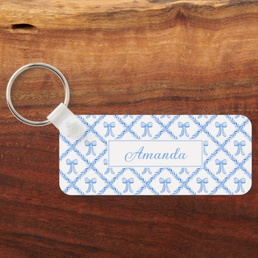 Porte-clés Grandmillennial Customizable Bow Trellis Keychain  (Verso)