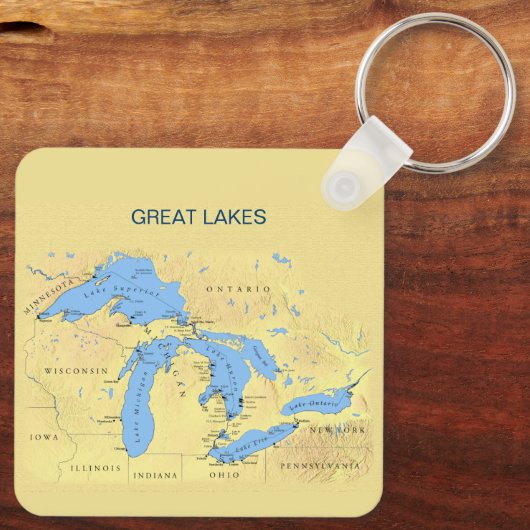 Porte-clés Grands Lacs d'Amérique du Nord (Verso)