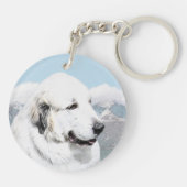 Porte-clés Grands Pyrénées peignant - art original de chien (Dos)