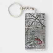 Porte-clés Grange rouge neigeuse (Devant)