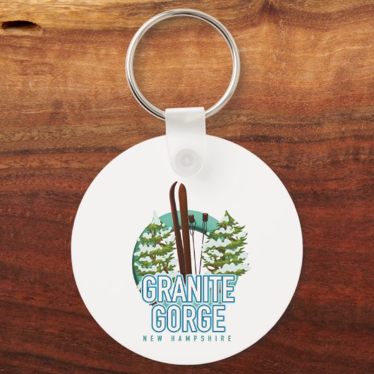 Porte-clés Granite Gorge new Hampshire ski (Verso)