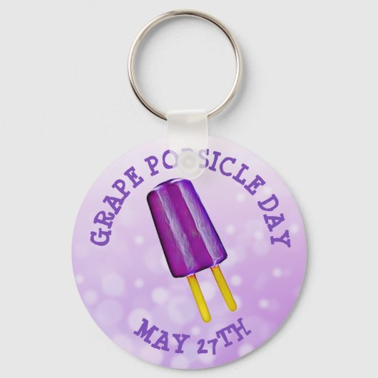 Porte-clés Grape Popsicle Day  May 27th Funny Food Holiday (Recto)