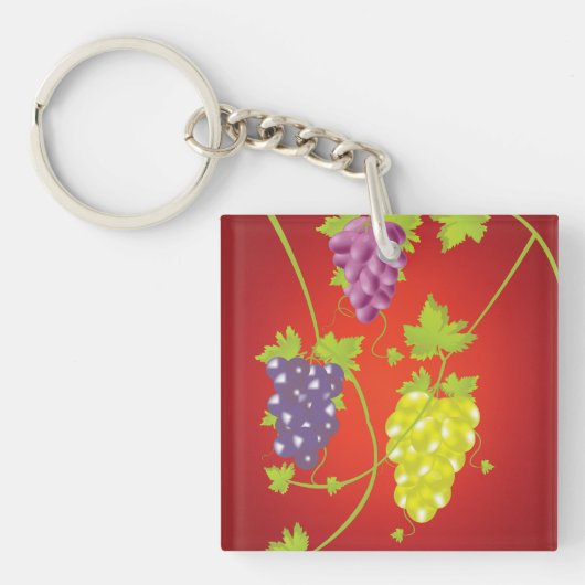 Porte-clés Grapevine Avec Des Joncs De Raisins (Devant)