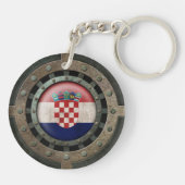 Porte-clés Graphique croate en acier industriel de disque de (Dos)