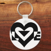 Porte-clés Graphique d'amour cool, noir (Recto)