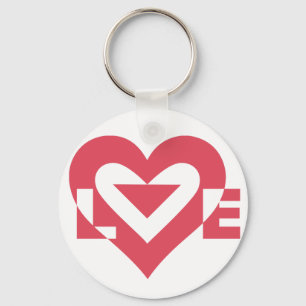 Porte-clés Graphique d'amour cool, rose cerise