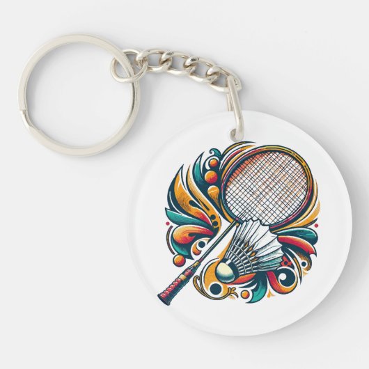 Porte-clés Graphique de badminton (Devant)