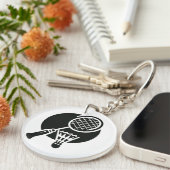 Porte-clés Graphique de badminton (Devant Droit)