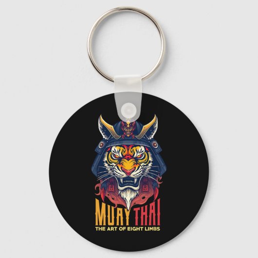 Porte-clés Graphique de boxe thaïlandaise de Muay Thai Samura (Recto)