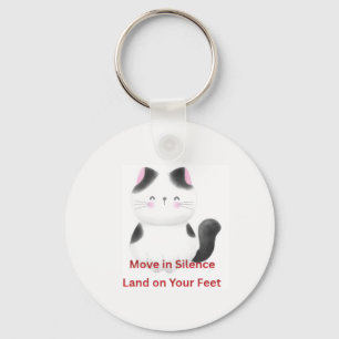Porte-clés Graphique de chat motivant 