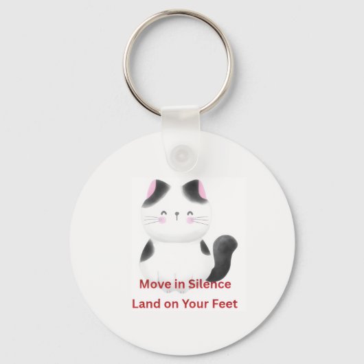 Porte-clés Graphique de chat motivant (Recto)