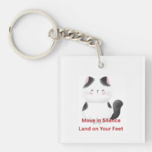 Porte-clés Graphique de chat motivant 
