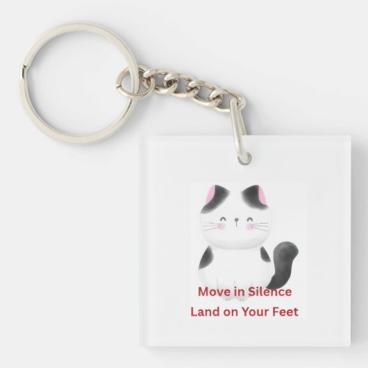 Porte-clés Graphique de chat motivant (Devant)