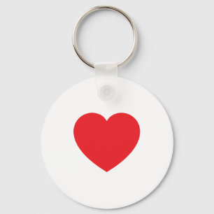 Porte-clés Graphique de cœur d'amour rouge blanc moderne simp