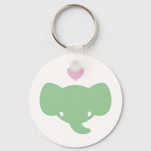 Porte-clés Graphique de coeur Eléphant mignon (Recto)