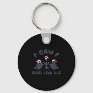 Porte-clés Graphique de corbeau de Noël drôle – F-caw-f Joyeu
