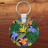 Porte-clés Graphique de fleur d'Aloha de Hawaii tropical (Recto)
