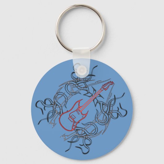 Porte-clés Graphique de guitare tribale (Recto)