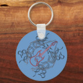 Porte-clés Graphique de guitare tribale (Recto)