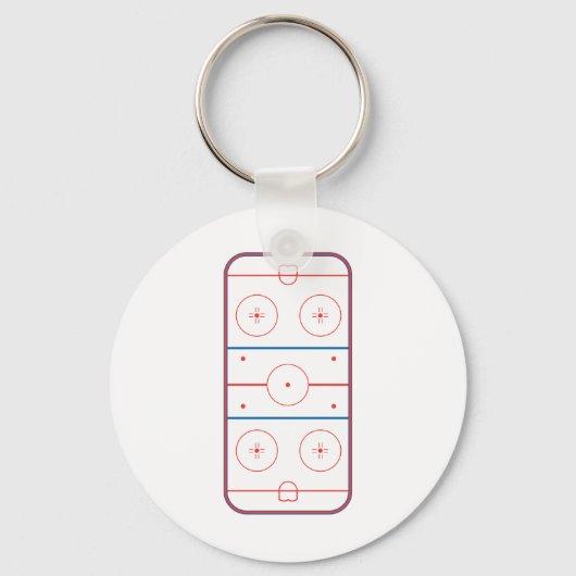 Porte-clés graphique de la patinoire de hockey (Recto)