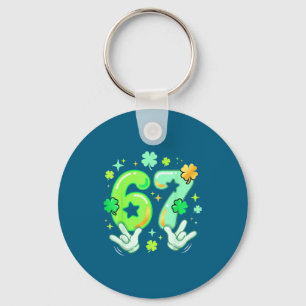 Porte-clés Graphique de la Saint-Patrick 6 7 67 Six Sept Meme