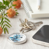 Porte-clés Graphique de lanterne bleue 1 (Côté)