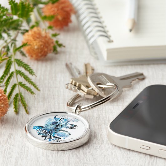 Porte-clés Graphique de lanterne bleue 1 (Côté)