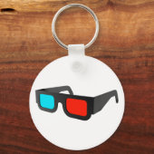 Porte-clés Graphique de lunettes 3D rétro (Recto)