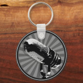 Porte-clés Graphique de microphone rétro (Recto)