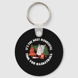 Porte-clés Graphique de Noël de basket-ball - Pl de basket-ba