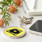 Porte-clés Graphique de Tourne-disque rétro en noir (Côté)