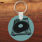 Porte-clés Graphique de Tourne-disque rétro en noir (Recto)