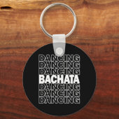 Porte-clés Graphique De Typographie De Bachata Pour Salsa Lat (Recto)